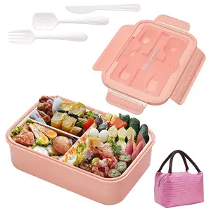 Bento Boxes, 1100 ML Bento Lunch Box With Utensils, Insulated Lunch Bag, Durable for On-the-Go Meal, BPA-Free and Food-Safe Materials(With Bag) Gift