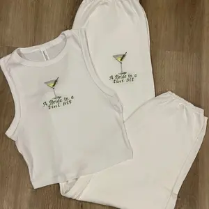 A bride in a tini bit dirty martini set