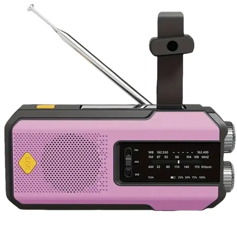 Multifunctional Solar Powered Audio Radio with Light, Portable Survival Radio, Portable Hand Crank Self Powered Radio, Handheld Radio, Portable Radios, SOS Alarm for Outdoor Hiking Camping Emergency, Portable Charger for Phone, Christmas Gifts