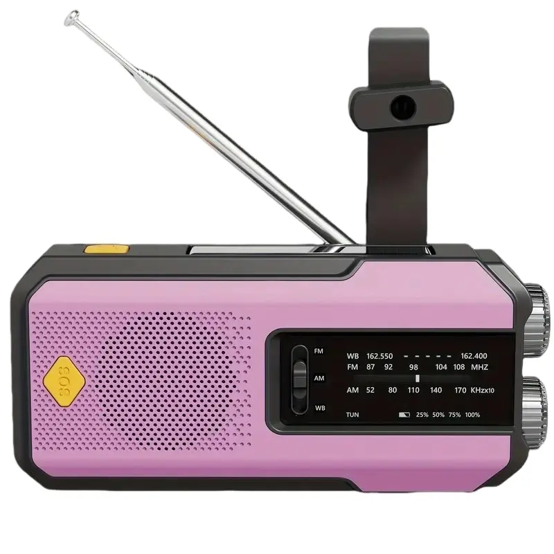 Multifunctional Solar Powered Audio Radio with Light, Portable Survival Radio, Portable Hand Crank Self Powered Radio, Handheld Radio, Portable Radios, SOS Alarm for Outdoor Hiking Camping Emergency, Portable Charger for Phone, Christmas Gifts