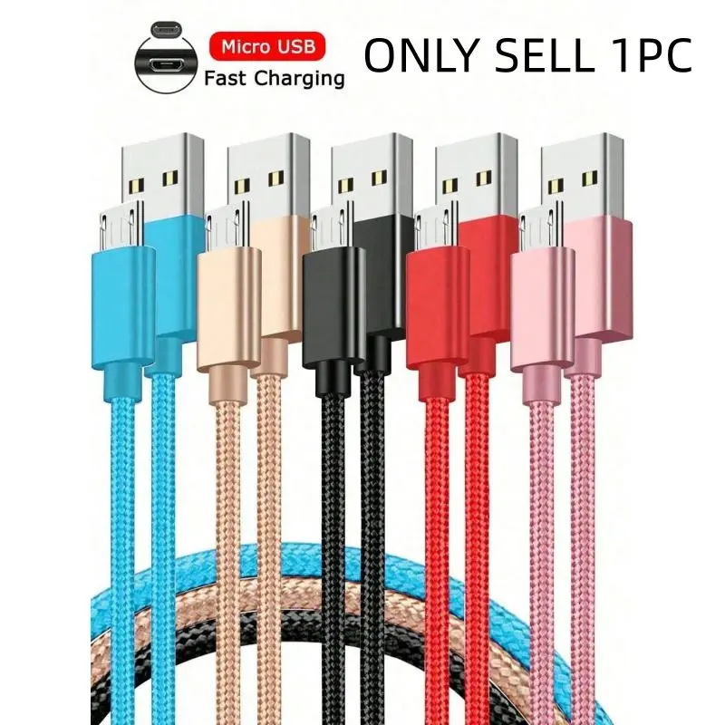 3.3ft/6.6ft High-Speed Durable Portable Micro USB Fast Charging Cellphone Electronic Smartphone For Android Phones Long Charger Cord Fast Charging Cables- Compatible With Samsung, Redmi, OnePlus, And 1pc