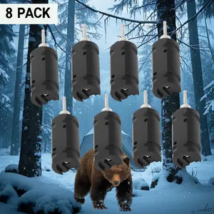 8pcs Trip Alarm, Perimeter Trip Alarm,  Outdoor Camping Trip Wire Alarm Device, Early Warning Security System for Camping and Property Safety/Bear Deterrent,Camping Safety Trip Alarm（Black）