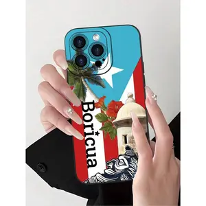 Puerto Rico-Themed 2D Printed Smartphone Casing - Creative High-End Fashionable Commuting Style Cellphone Accessory for iPhone 17 Pro Max Plus Air/16/15/14/13/12/11 & Samsung Galaxy S25 S24 S23 S22 Ultra Plus FE Devices