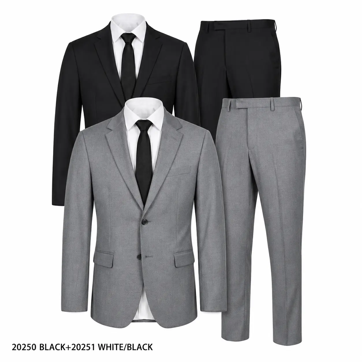 Men's 2-Piece Suit Set (2 Pack) - Natural Golden Stretch Long Sleeve Perfect-Fit Solid Jacket & Pants Menswear for Prom, Business, Formal Office Use Matching Traditional
