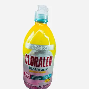 Cloralen Platinum Lemon Fresh Bleach Liquid 3 in 1 Power - Deep Cleans, Deodorizer, Whitens, 20.29 fl Oz Household Original