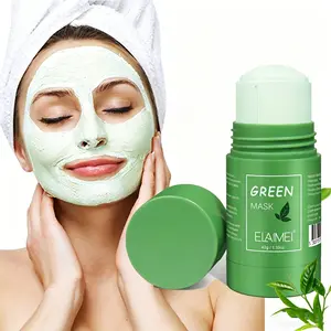 ELAIMEI Green Tea Mask, Deep Cleansing Green Tea Mask Stick, Cleanses the skin, Green Tea Solid Mask, Removes impurities from the face, Gentle Soothing