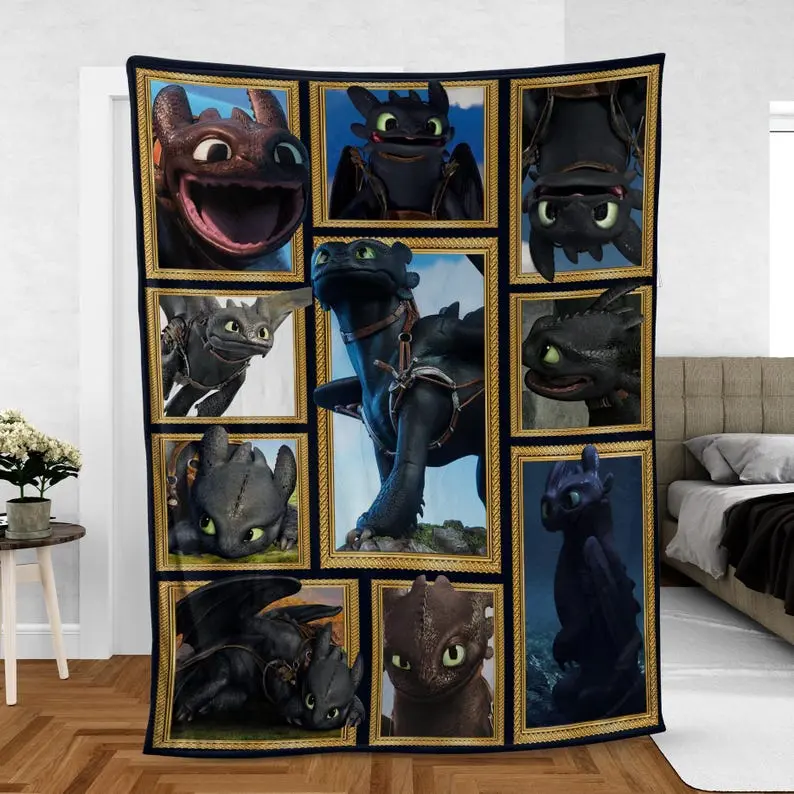 HTTYD Blanket, Dragon Blanket, Cozy Soft Gift Blanket, Gift for Fan