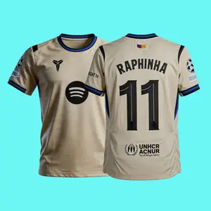2026 27 New Away Yellow No.11 Raphinha Short Sleeves Long Sleeves Soccer Jersey