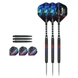 Tungsten Steel Hard Dart Set 21g, Outdoor Entertainment Equipment, Indoor Stress Relief Competition Darts(Tungsten Steel Darts *3 + Aluminum Dart Shaft *3 + Plastic PC Dart Shaft *3 + Dart Leaves *6 + Dart Needle Protector *1 + Whetstone *1) Darts Sets