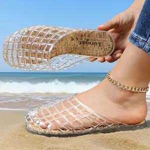 Women's Fashion Slippers-Slip on Jelly Mesh Slides Comfortable Closed Toe Flats Sandals Summer Beach Slippers BD If you have wide or thick feet, order one size larger.