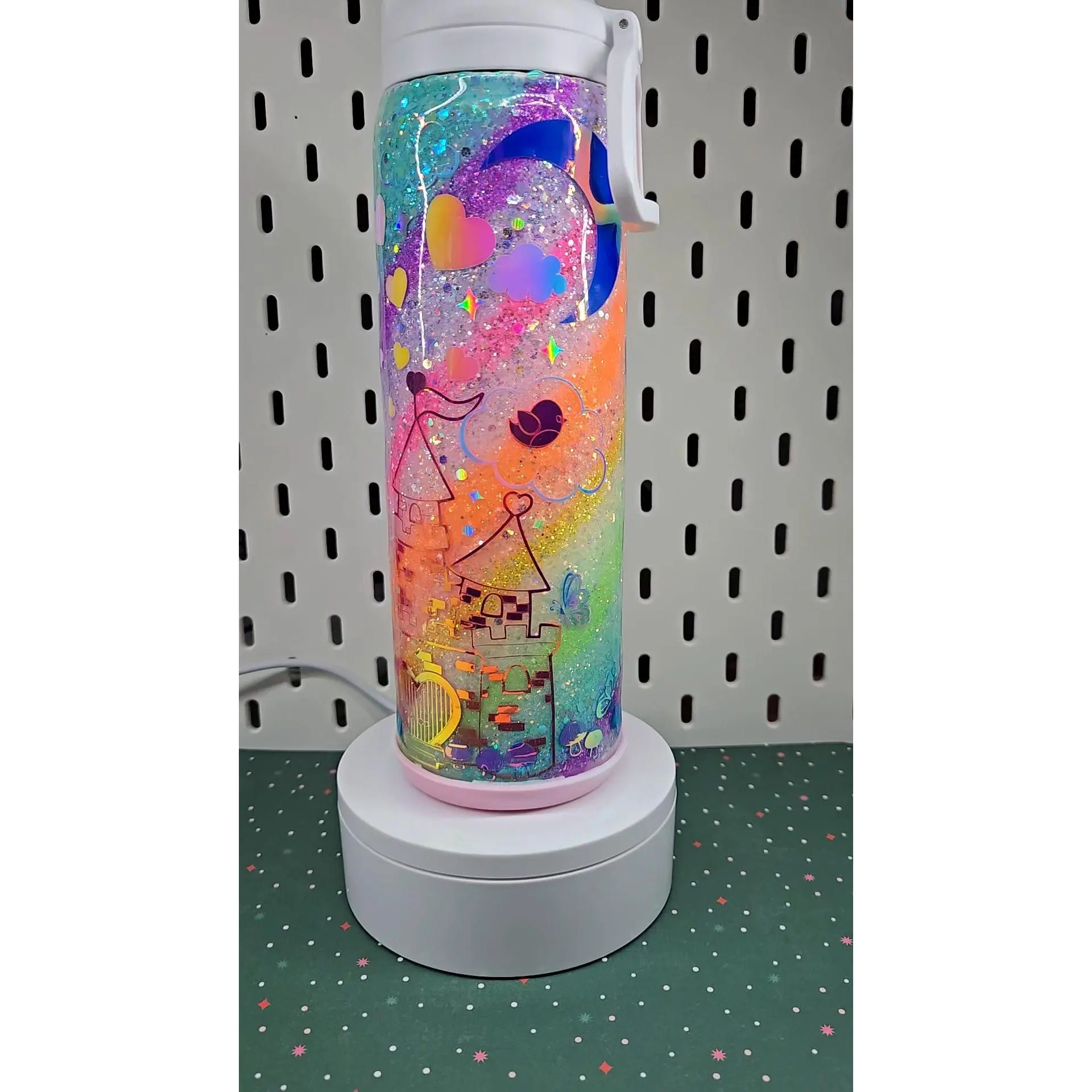 🌈 Personalized Unicorn Rainbow Glitter Tumbler | Custom Name Unicorn Cup | Handmade Epoxy Tumbler | Magical Fantasy Drinkware