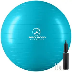 Yoga Ball for Pregnancy, Fitness, Balance, Workout at Home, Office and Physical Therapy (Sky)