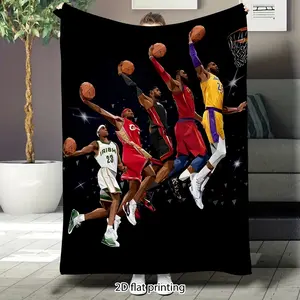 LeBron James basketball-themed flannel blanket, super soft sofa blanket, large size blanket suitable for sofas, beds, travel, birthday and Valentine's Day themed gifts.