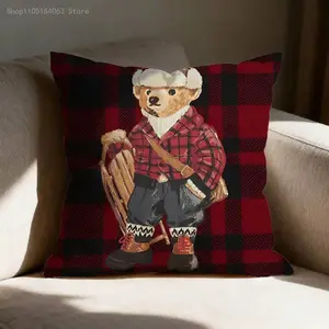 Fashion Bear Throw Pillow Case Home Decorative Cushion For 55x55cm 40x40cm 45x45cm 50x50cm 30x30cm Square Office Pillowship Cover
