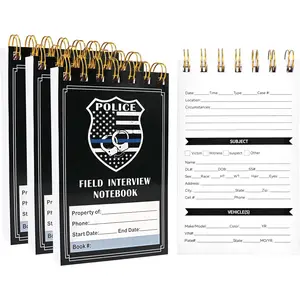Field Interview Notebook, Public Safety  Report Notepad for Accidents & Incident Reports, Law Enforcement Incident Report Notepads,EDC Officer Notebook with Spiral