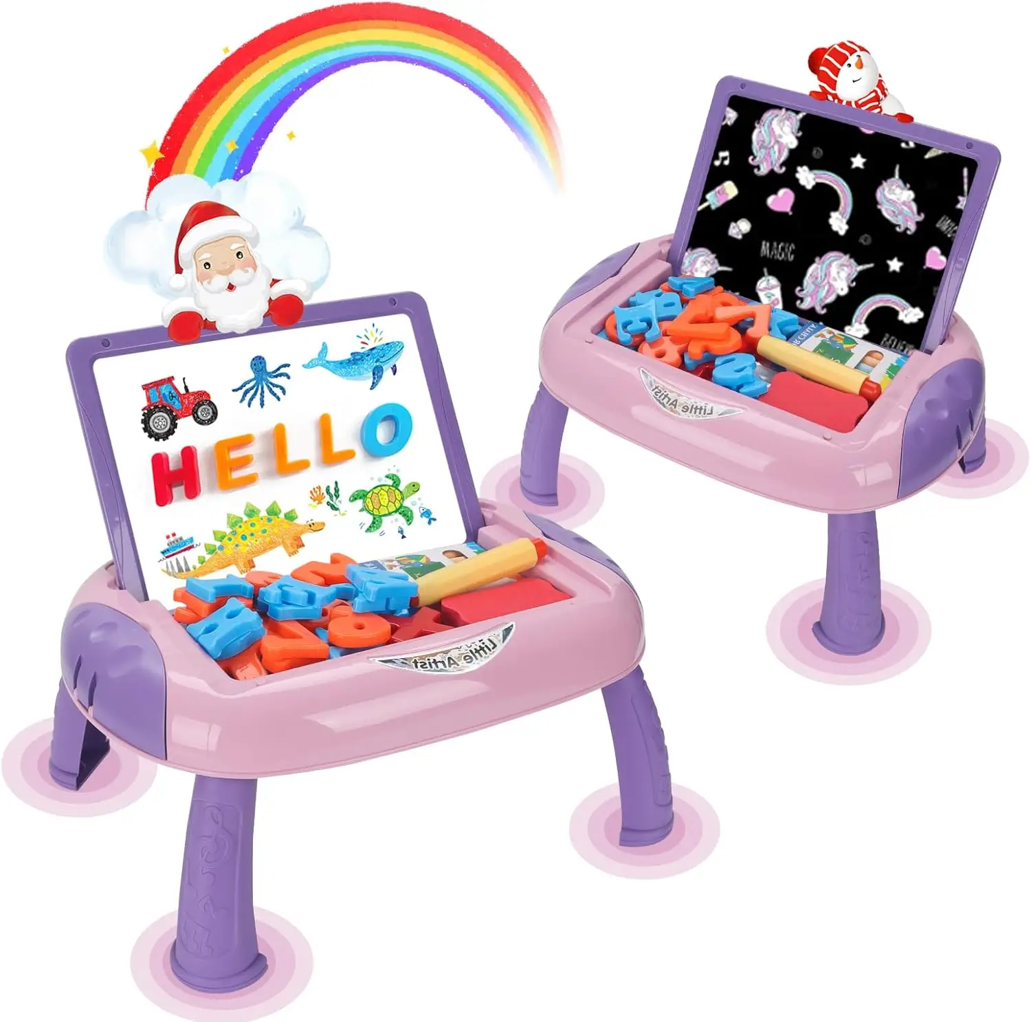 Small Reusable Erasable Kids Drawing Board - Fun Doodle Art Ages 1-3 with Letters and Numbers for Creative Play Learning Eco-Friendly Kids Toys for Ro