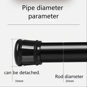 Adjustable Shower Curtain Rod, No Drilling Required, Adjustable Length, Size 55-85 Cm, Durable 25 Mm Diameter, Smooth Finish, Bathroom Accessory