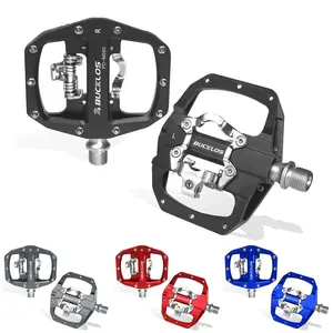 BUCKLOS SPD PD-M680 Dual-Sided Clip-in Flat Combo Bicycle Pedals - Sealed Bearing Clipless, Shimano SPD Cleats Compatible, for Mountain/Road/Ebikes, Bike Accessories MTB tiktokshopspringglowup sport