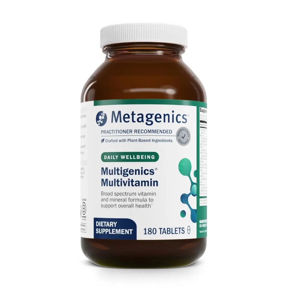 Metagenics Multigenics Multivitamin - Daily Multivitamin with Beta-Carotene, Folic Acid, Calcium & Magnesium - Supports Bone, Heart, Immune & Cellular Health - Non-GMO, Gluten-Free - 180 Tablets