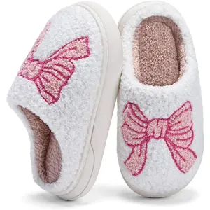 L-B13   Kids Slippers Boys Girls Warm Winter House Slippers Big Little Kids Non-Slip Soft Plush Memory Foam Home Shoes for Indoor Outdoor