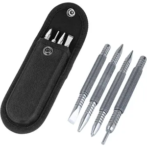 Nail Setter Dual Head Nail Set & Dual Head Center Punch & Hammerless Cold Chisel & Hinge Pin Remover Punch Set, Nail Setter Features 1/8-in, 3/32-in, 3/16-in, 1/16-in, 5/16-in, 1/8-in