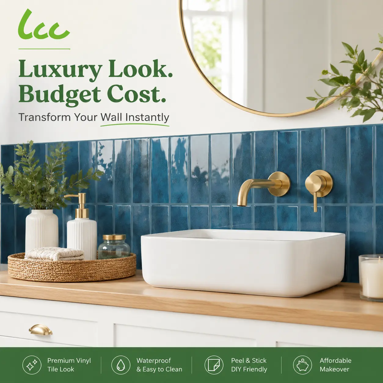 LCC Peel-and-Stick Rectangular Subway Tile Backsplash, 10 Sheets Vinyl Wall Tiles (11.43"x9"), Waterproof Self-Adhesive Kitchen/Bath Wall Decor, Quantity Per Pack": "10 Sheets