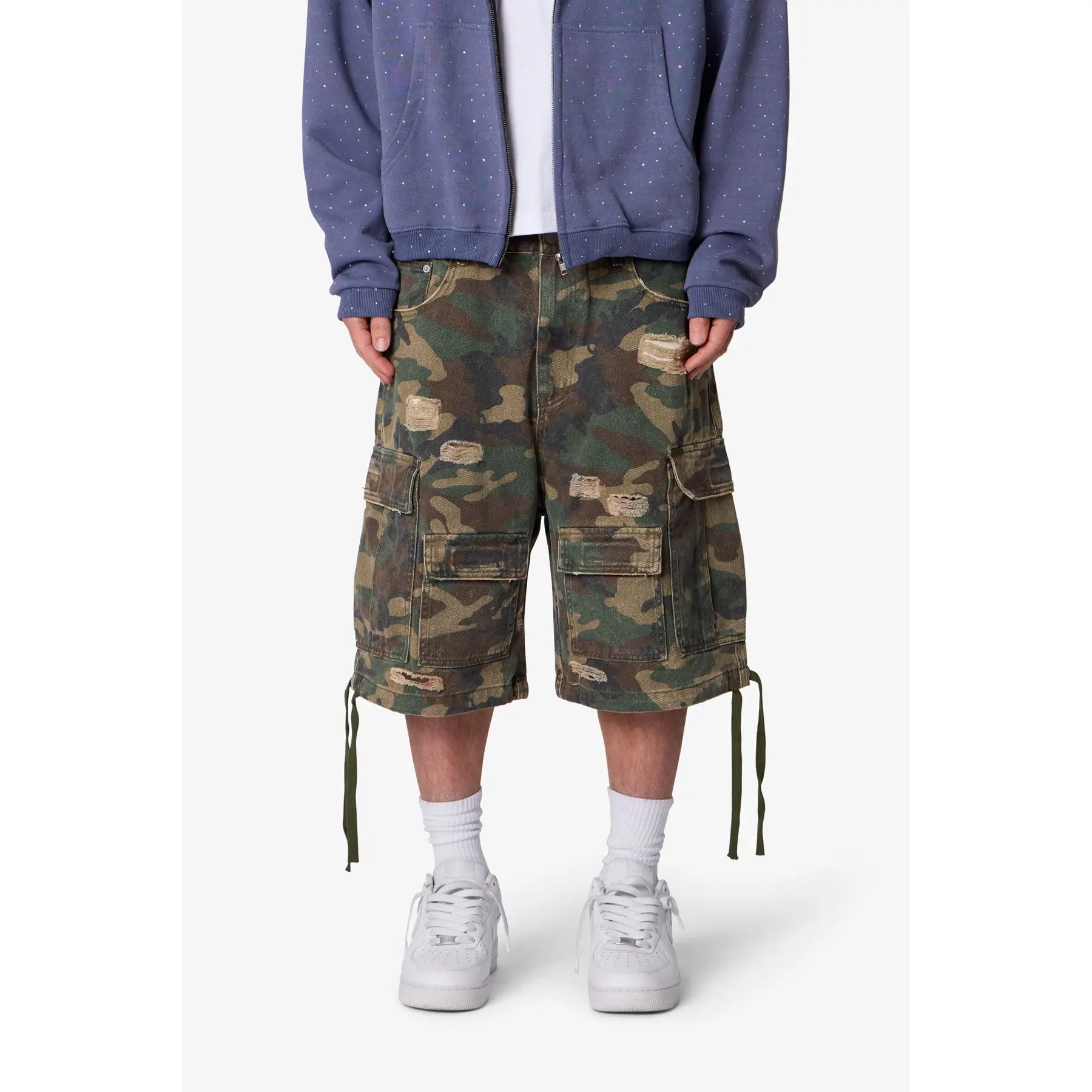mnml Distressed Baggy Cargo Shorts