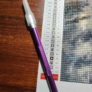 Random Color Stainless Steel Painting Paper Cutter Knife, 1 Count Diy Diamond Embroidery Cross Stitch Tools, Art Paper Cutter, Cutting, Stainless Steel Knives