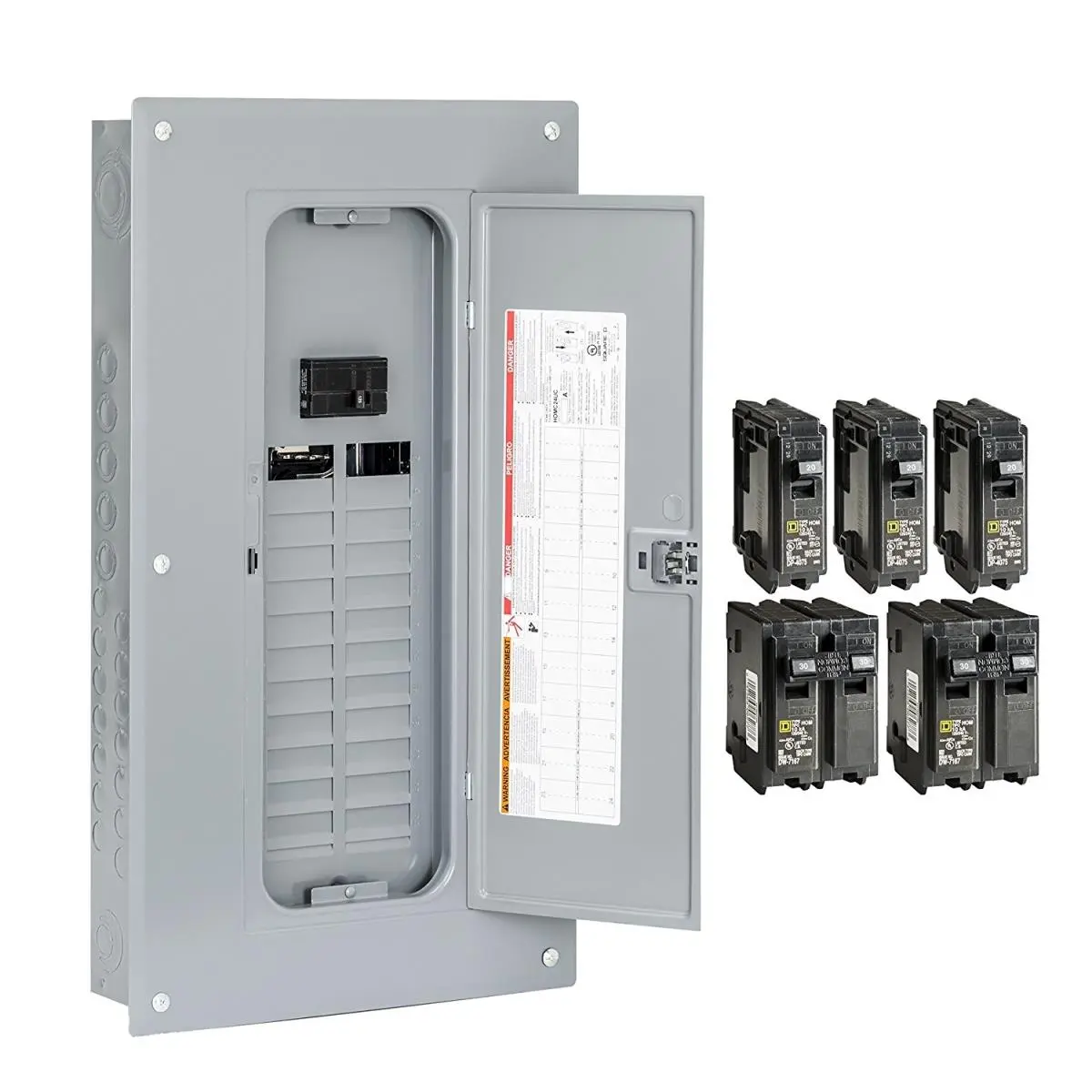 212 MAIN Square D By Schneider Electric 100 A Indoor Load Center - Value Pack with Cover, 24 Spaces, Plug-On Neutral for Large Home Appliance Parts & Accessories