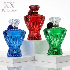 KX Perfume Gift Set for Him & Her – Luxury 3-Piece Crystal Bottles, Ruby Red Women’s Perfume, Sapphire Blue Men’s Cologne, Emerald Green Women’s Perfume – Long-Lasting Signature Scents