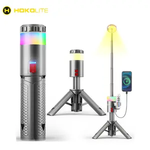 RGB Telescopic Camping Lantern with Remote, Rechargeable 10000mAh 3 Color Temperatures, Portable Waterproof, 1800lm Brightness with Dynamic RGB Travel Accessories Outdoor