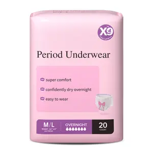 X9 Super Comfortable Period Underwear | Easy to Wear Disposable Period Pants | Confidently Dry Overnight | 20 Count M/L | Leakproof Sanitary Panties for Teens & Adults