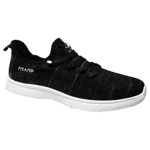 Pyramid Men's Path Lite Seamless Mesh Slip-On Bowling Shoes - Static Black