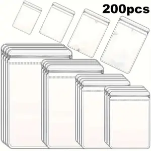 200PCS Jewelry Storage Pouches PVC Earrings Rings Bracelets Necklaces Storage Bags Clear Zipper Bags Anti Oxidizing for Storage Jewelry Packing Bags (Jewelry Bags Suit),Tools & Hardware