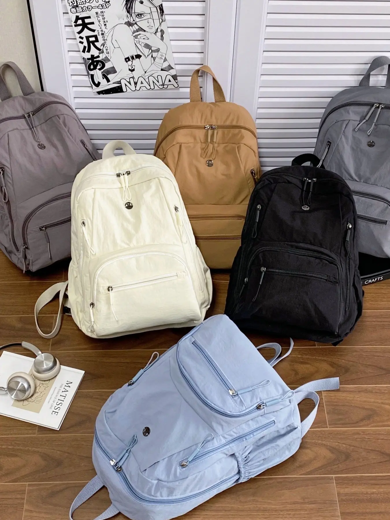 2026 New Simple Multi-Pocket Zip Backpack, Lightweight Nylon Casual Backpack, Unisex Student School Commute Large Capacity Bag, Backpacks for School, Zipper Backpack