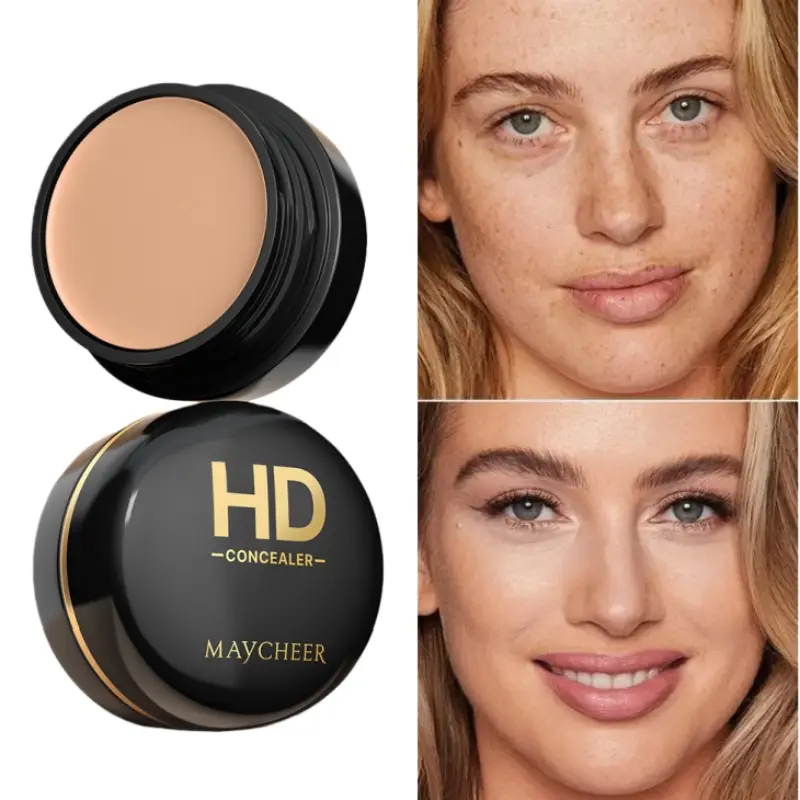 High Coverage Concealer Cream, Long Lasting Waterproof Liquid Foundation with Shea Butter, Full Coverage for Dark Circles Acne Spots Melasma Makeup, Longwearing Waterproof Makeup