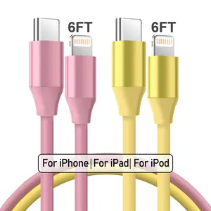 2-Pack 6ft Mfi Certified USB-C to Lightning Cable for iPhone 14/13/12 Series & More, Fast Charging & Data Sync, Multi-Color Options Available, USB C Cables