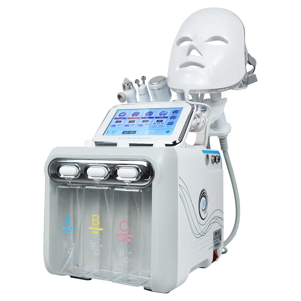7-in-1 Plastic H2O2 Beauty Skin Cleansing Hydrofacial Machine, Water Aqua Peeling Facial Device for Home Use