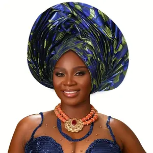 Luxury Nigerian Auto Gele |   Exquisite African Headwrap for Ladies Auto Gele Headwrap for Women |   One-Piece African Turban for Wedding Party