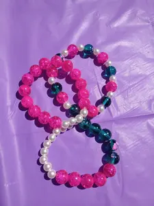 Hot Pink Teal & Pearls