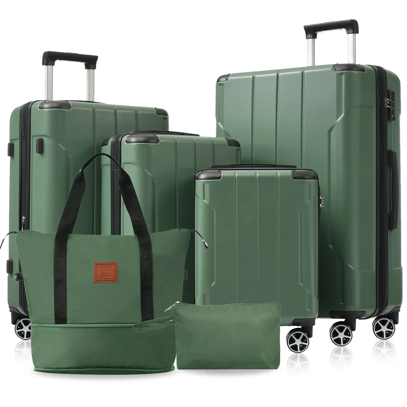 Hardshell Luggage Sets 6 Piece Suitcase Set, Expandable Lightweight Suitcases with Dual Wheels, TSA Lock for Men Women Travel Essentials
