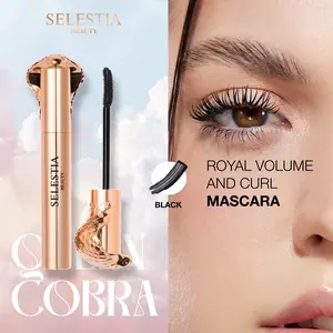 SELESTIA BEAUTY Royal Volume and Curl Mascara Queen Cobra - Enhances Natural Lashes with Dramatic Volume and Length - Curling Effect (Black)