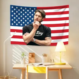 Jensen Tapestry Ackles American Flag Famous Actor Home Decor Wall Hanging  Bedroom Dorm Backdrop Room Decoration Items Fans Gift 60X40