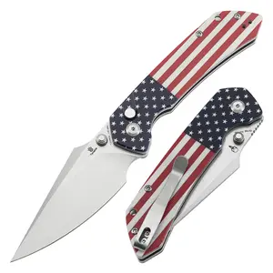 Tenable Fenrir Button Lock Knife User-Friendly | Micarta/G10 Handle | 3.45" 14C28N | Sparrow Knife Design | T1034F Series, Folding Tool Knives, Versatile Tools