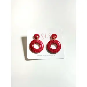 Holiday Donut Earrings - Red