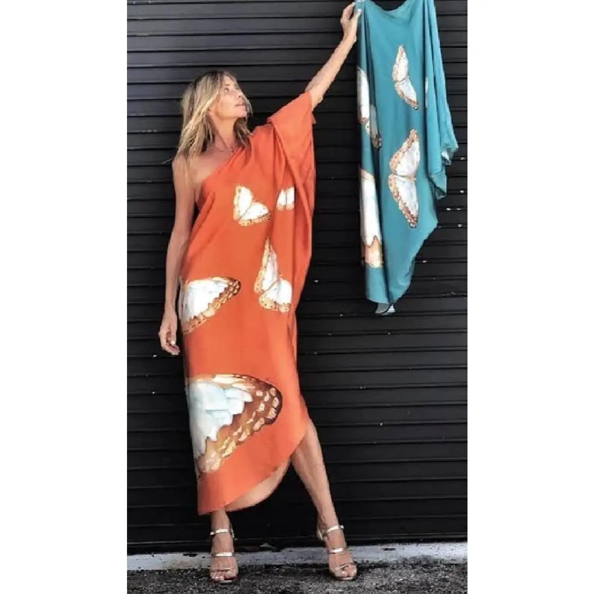 Renee Kaftan Butterfly Tangerine