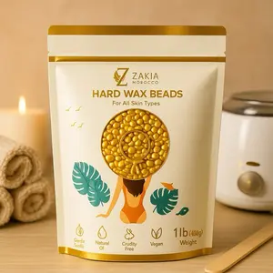 Luxury Gold 1 LB Wax Beads for Bikini & Brazilian Area Specially Formulated for Sensitive Areas | Waxing | Body Care | Bikini and Brazilian Waxing Hard Wax beads | Hard Wax Beads for Waxing | Hair Removal | Zakia Beauty 1 LB