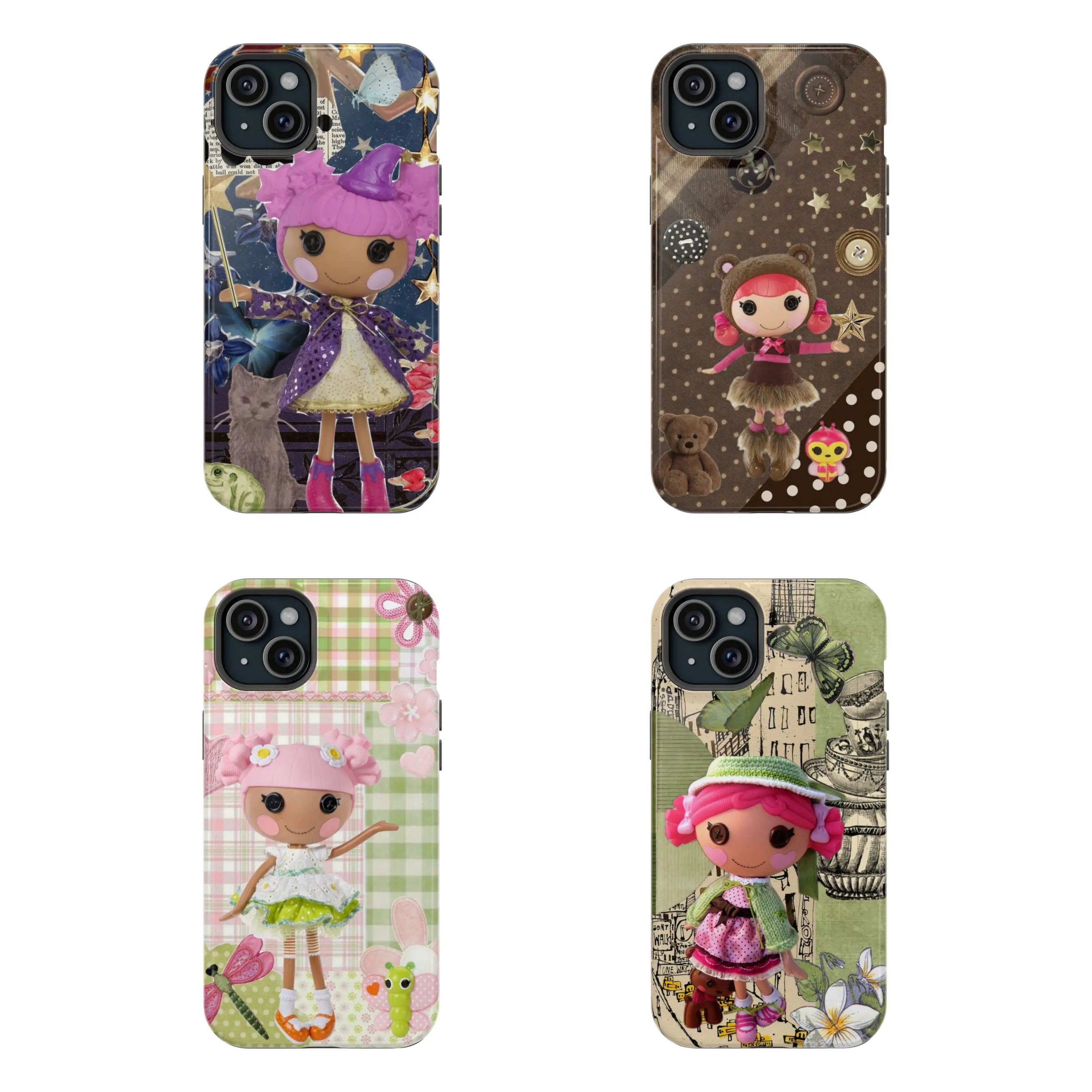 Lalaloopsy Phone Case, Polka Dot | Gingham Print Shockproof Case Cover Compatible With iPhone 16 15 14 13 12 11 Pro Max X XS, Galaxy S25 S24 S23 S22 Ultra, Gift For Fans