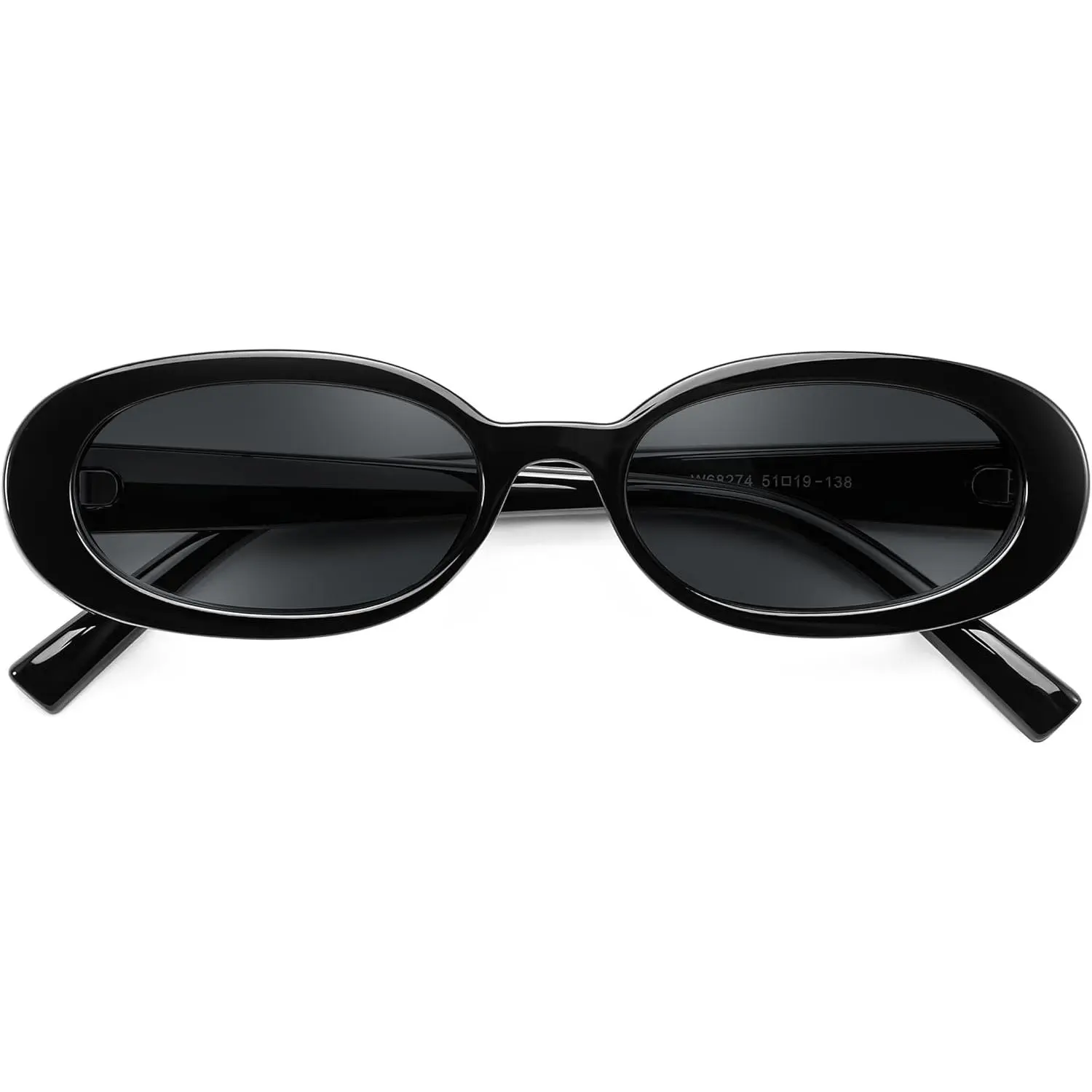 EyeconicFinds Women's Retro Oval Sunglasses - Men's 90s Narrow Style for Thin Faces, Casual Wear, Lightweight Eyewear Fashion, UV400 UV Protection, Glass PC Frames (B0237), Mixed Materials, Unisex Fit