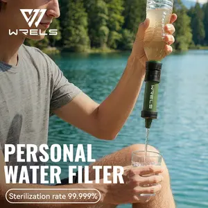 Gravity Filter Mini Portable Water Purifier, Multi-Stage Hollow Fiber Ultrafiltration, Travel Camping Emergency Survival Water Filtrator